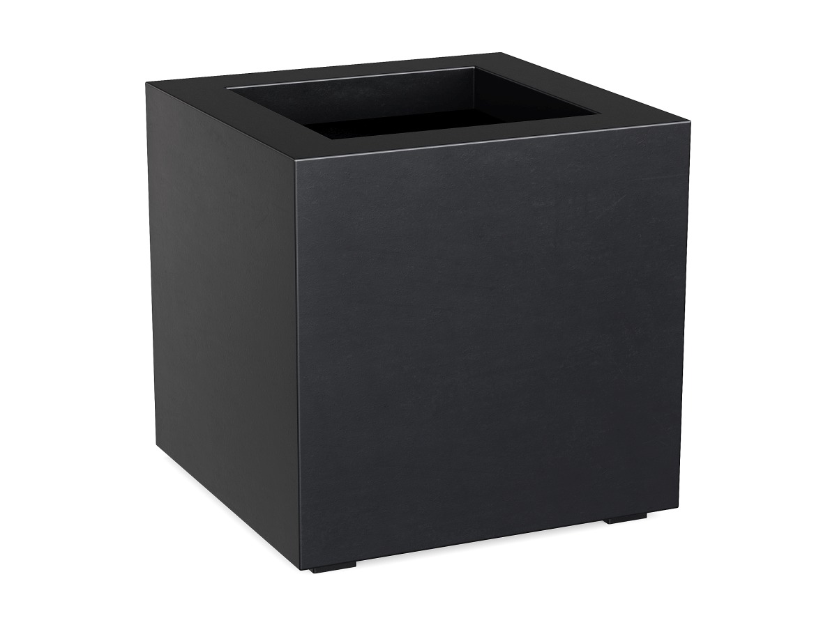 Donica Ogrodowa Aluminiowa Cubo 2 Czarna Antracyt S - cortena.pl Donica Ogrodowa Aluminiowa Cubo 2 Czarna Antracyt S - cortena.pl
