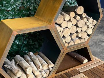 Stojak Na Drewno Plaster Miodu Corten - cortena.pl